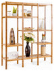 Costway Multifunctional Bamboo Shelf Organizer Rack Plant Stand Display Closet