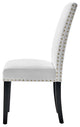 Side Dining Chair, Set of 2, Velvet, Wood, White, Modern, Cafe Bistro Restaurant