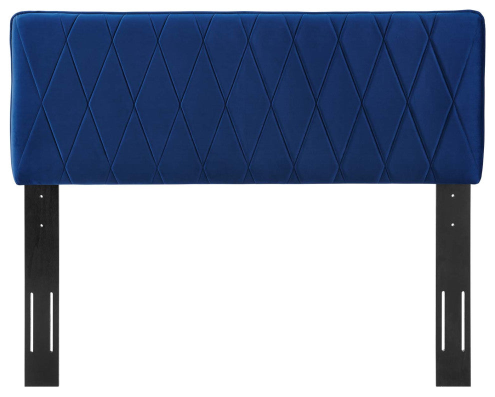Headboard, Twin Size, Velvet, Blue Navy, Modern Contemporary, Bedroom Master