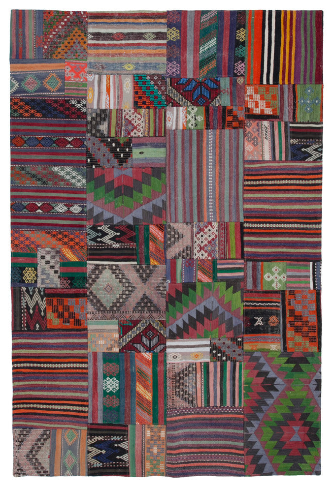 Rug N Carpet - Handmade Anatolian 6' 8'' x 9' 11'' Unique Patchwork Kilim Rug