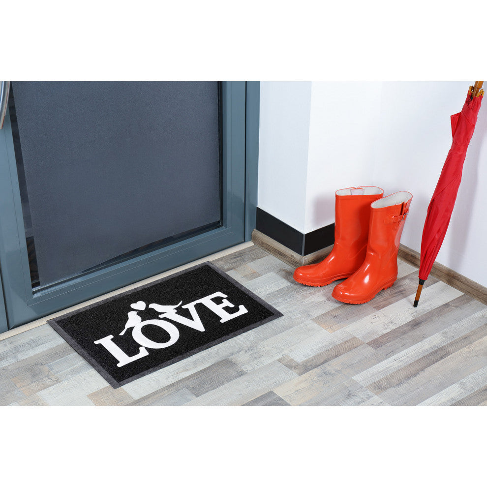 Outdoor Door Mat Love PVC 24"�x16"� Black
