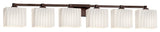 Fusion Regency 6-Light Bath Bar, Rectangle, Bronze, Ribbon, LED