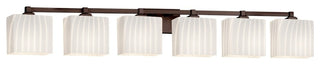 Fusion Regency 6-Light Bath Bar, Rectangle, Bronze, Ribbon, LED