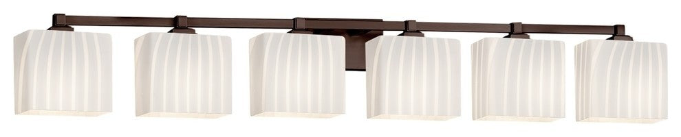 Fusion Regency 6-Light Bath Bar, Rectangle, Bronze, Ribbon, LED