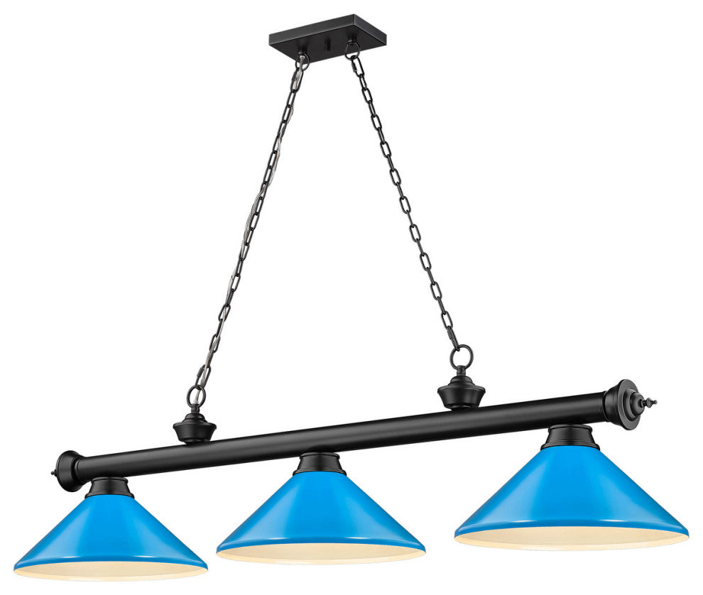 Zlite 2306-3MB-MEB 3-Light Billiard, Electric Blue