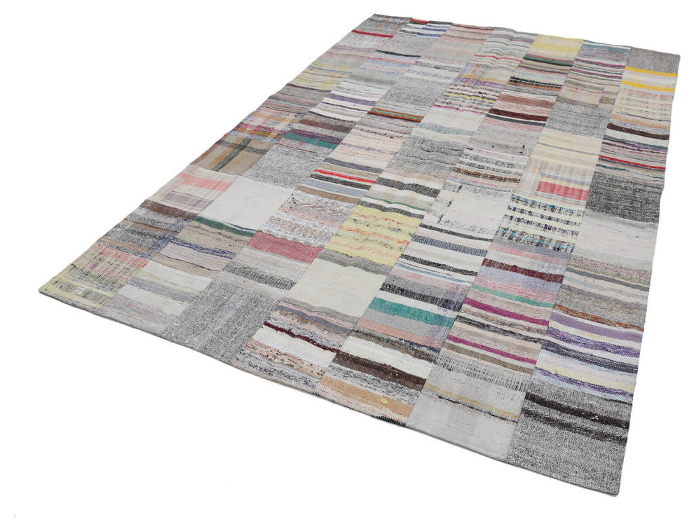 Rug N Carpet - Handmade Oriental 6' 8'' x 9' 10'' Vintage Patchwork Kilim Rug
