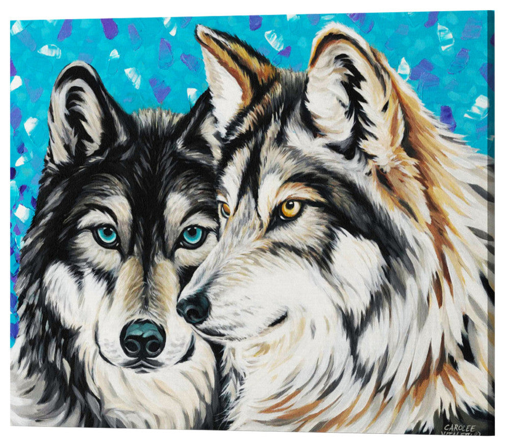 Grey Wolf I' by Carolee Vitaletti Giclee Canvas Wall Art, 30"x26"