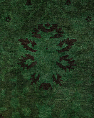 Overdyed, One-of-a-Kind Hand-Knotted Area Rug Green, 11'10"x18'0"