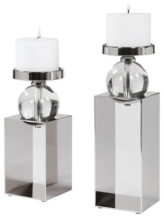 Uttermost Lucian Nickel Candleholders, 2-Piece Set