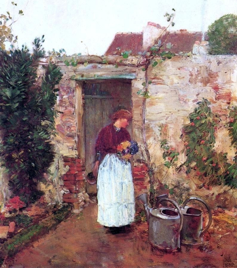 Frederick Childe Hassam The Garden Door, 20"x25" Wall Decal Print