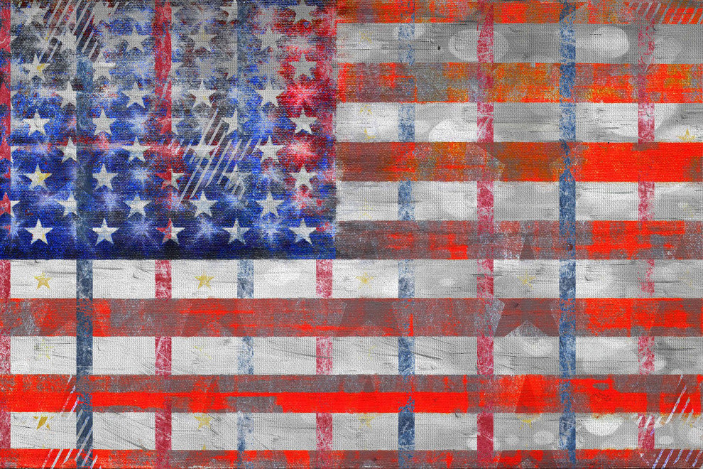 "Bold Red Stripes" Print on Canvas, 24"x16"