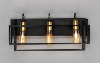 Maxim 10243 Liner 3 Light 21"W Bathroom Vanity Light - Black / Satin Brass