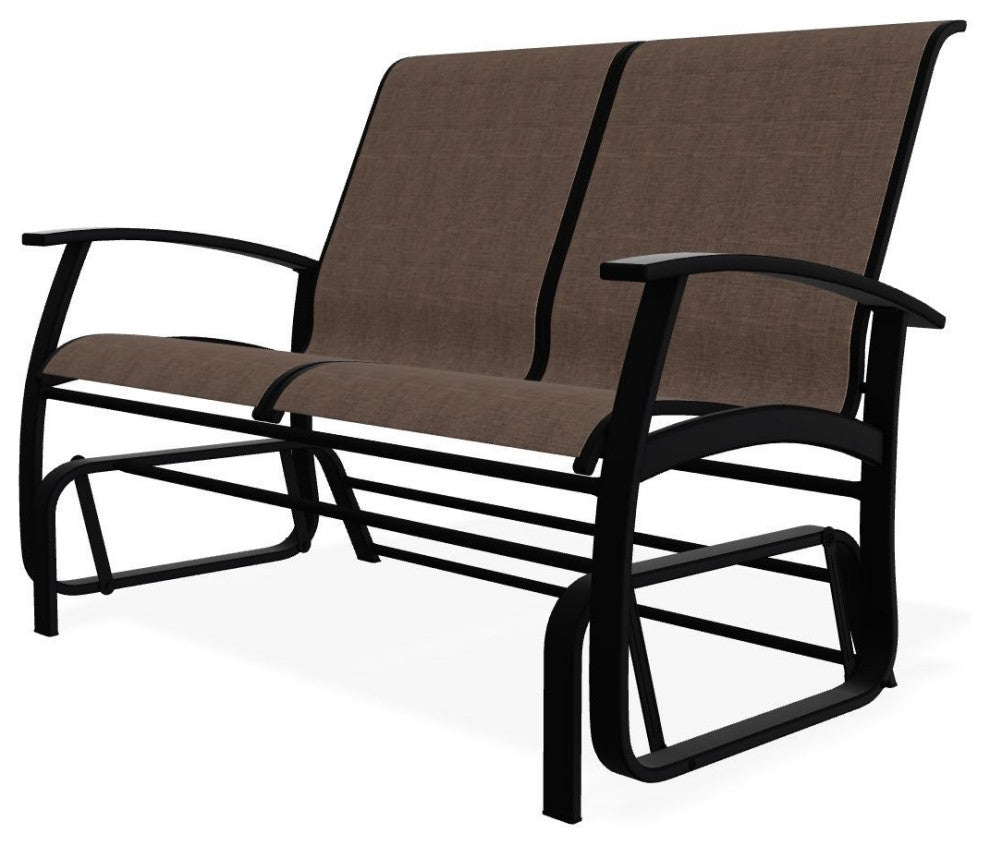 Belle Isle Sling 2-Seat Glider, Mocha/Black