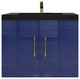 Rosa 30" Wall Mounted Modern Vanity, High Gloss Night Blue, Matt Black Top