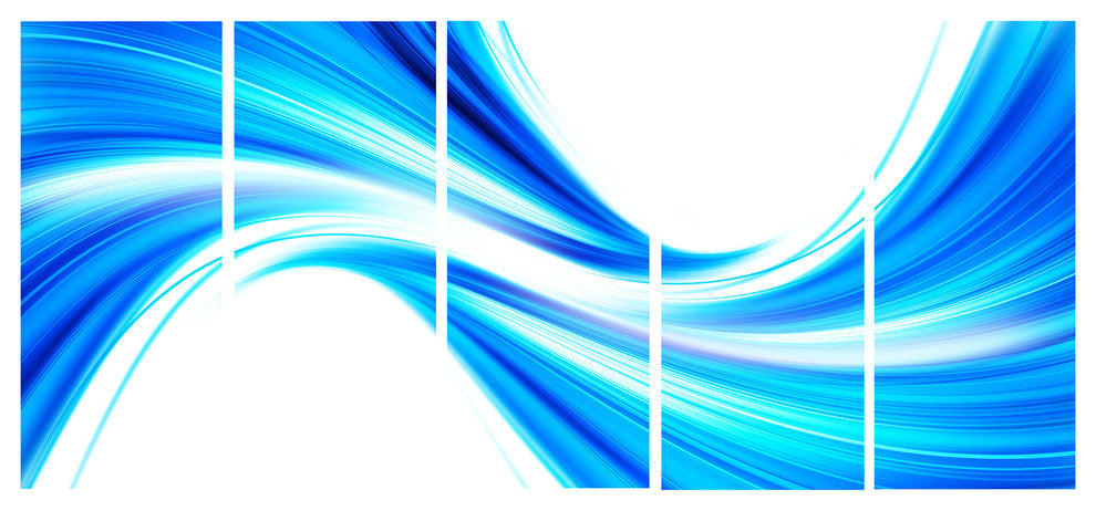 "Peaceful Blue Flowing Through" Canvas Painting