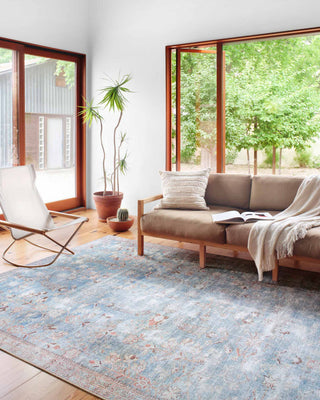 Durable Printed Wynter Area Rug by Loloi, Teal/Multi, 2'-3" X 3'-9"