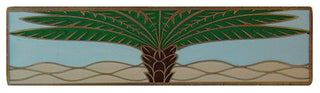 Royal Palm Pull Antique Brass/Pale Blue (Horizontal)
