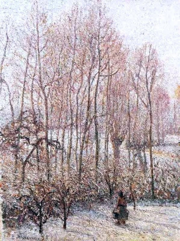 Camille Pissarro Morning Sunshine Effect Winter Gallery Wrapped Canvas Print