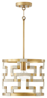 Capital Lighting 341011 Hala 14"W Pendant - Bleached natural Jute / Patinaed