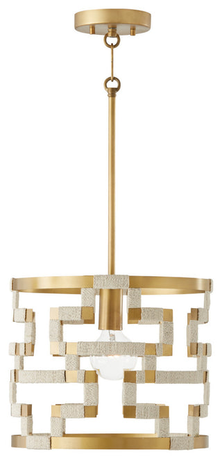 Capital Lighting 341011 Hala 14"W Pendant - Bleached natural Jute / Patinaed