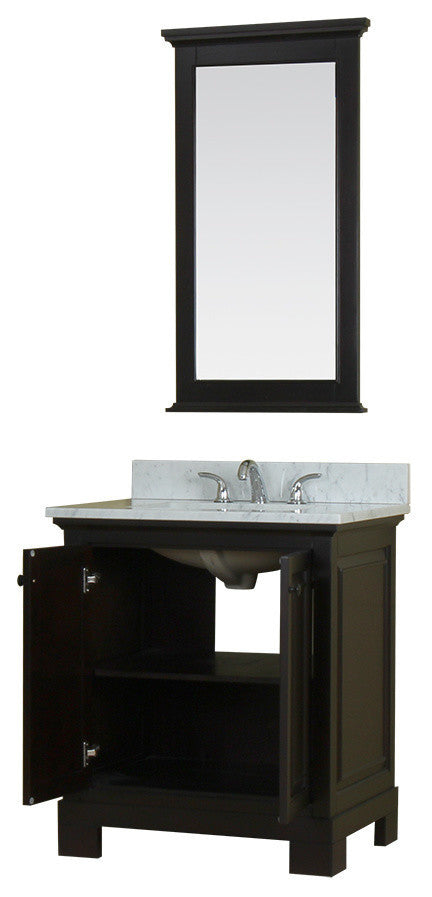 Richmond 30" Bathroom Vanity With Carrera Marble Top and Mirror