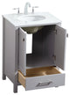 Isabel Single Bathroom Vanity, Gray, 24", Without Backsplash