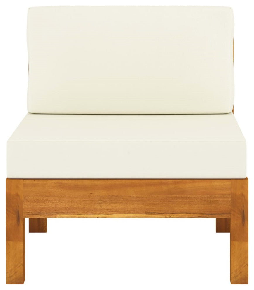 Vidaxl 6 Piece Garden Lounge Set With Cream White Cushions Acacia Wood
