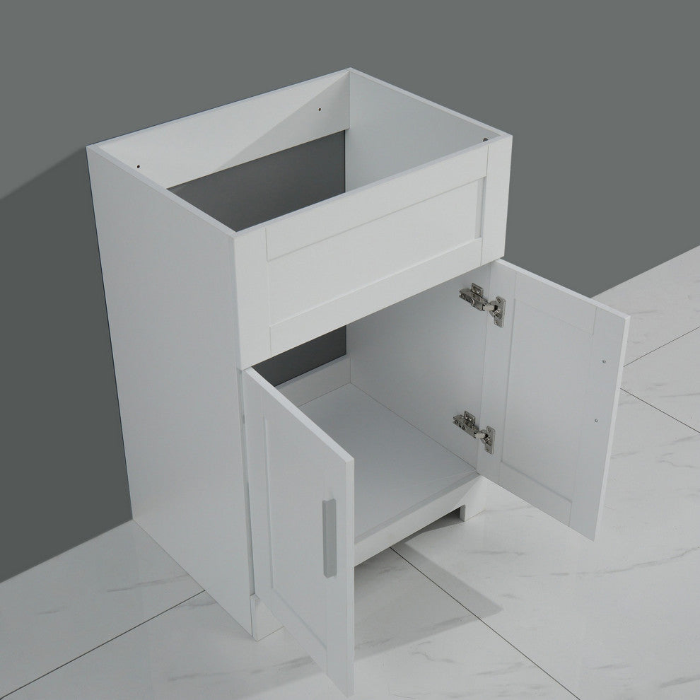 34" Tall Wood 2-door Laundry Tub Cabinet with Sink and Faucet