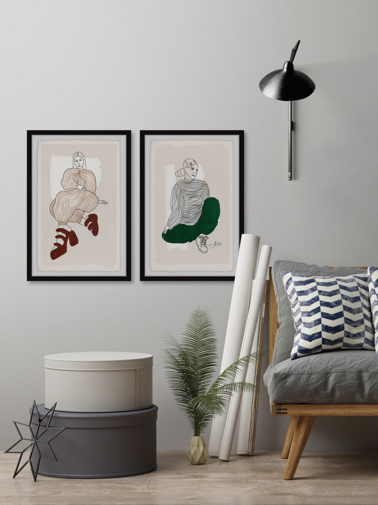 Never Look Back Diptych, 2-Piece Set, 16x24 Panels