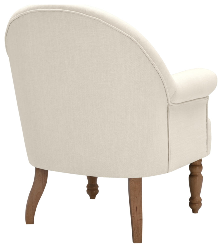 Rustic Manor Ronaldo Accent Chair Upholstered, Linen, Cream White