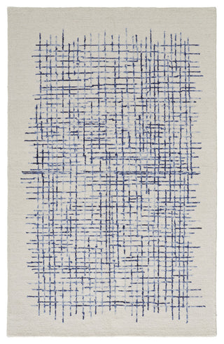 Weave & Wander Carrick Architectural Rug, Ivory/Navy, 5'x8'