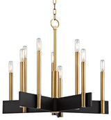Abrams, 10 Light, Chandelier, Aged Brass Finish