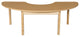 Half Circle High Pressure Laminate Table With Hardwood Legs, 20"