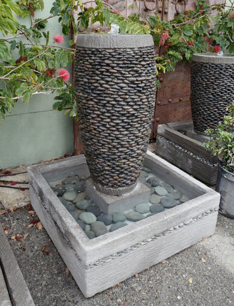 River Rock Pebble Fountain Small