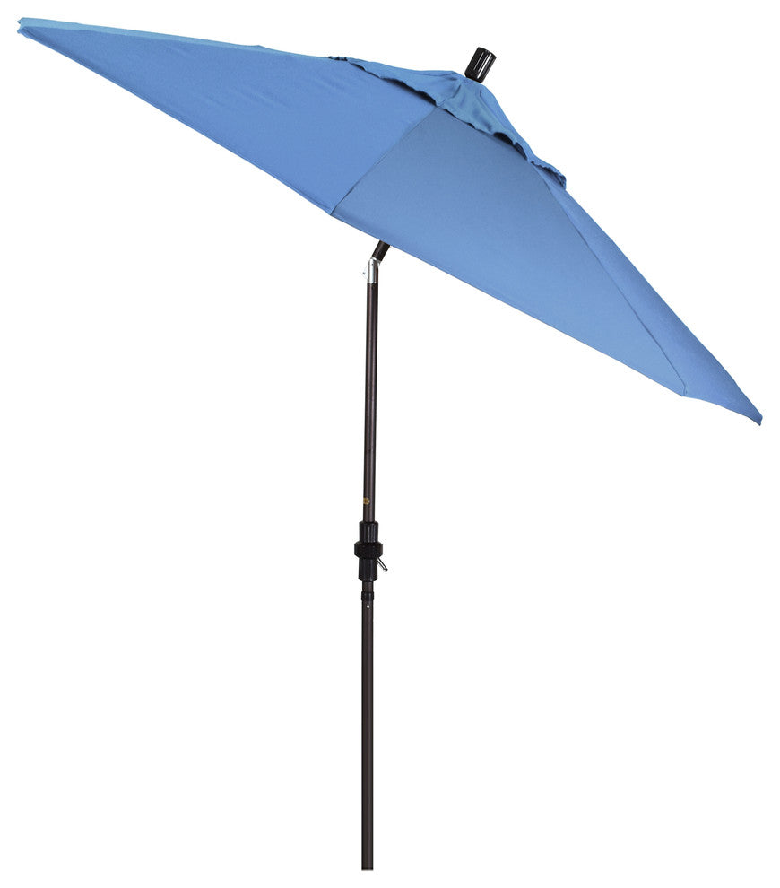 9'' Bronze Collar Tilt Crank Aluminum Umbrella, Frost Blue Olefin