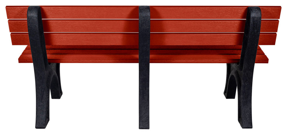 Aurora Traditional 6' Park Bench, Rustic Red
