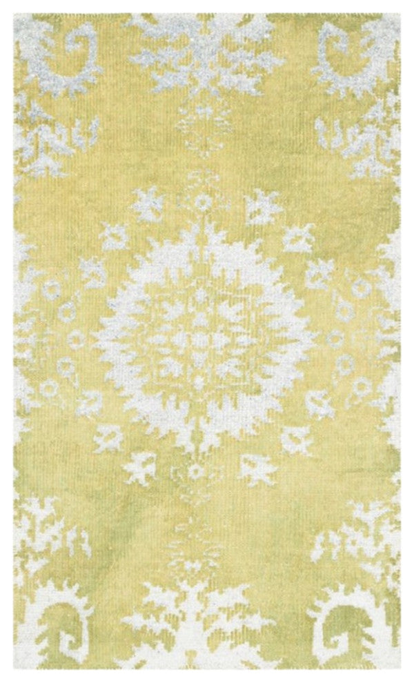 Safavieh Stone Wash 6' X 9' Hand Knotted Rug in Chartreuse