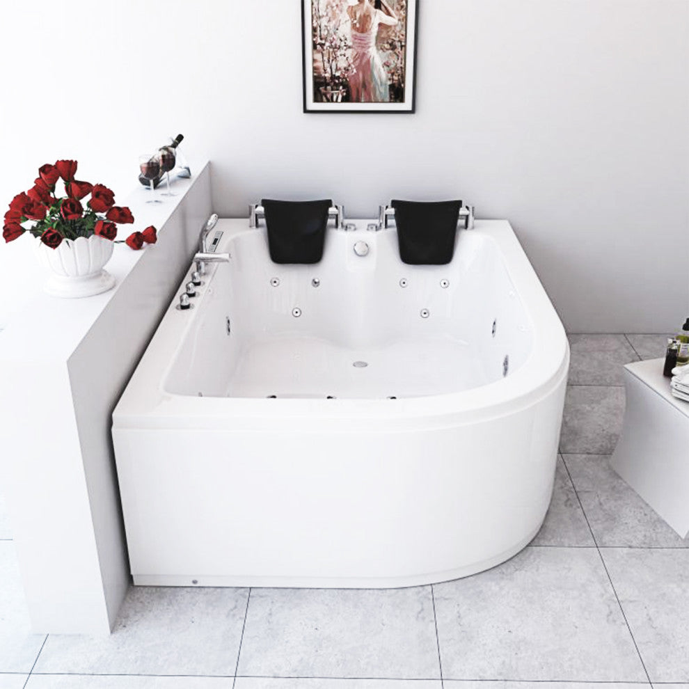 Whirlpool bathtub white 70.8" x 47.2" hot tub with Heater - Florence