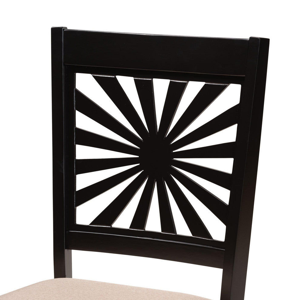 Loni Dining Collection, Beige/Espresso Brown, 6-Piece Dining Set