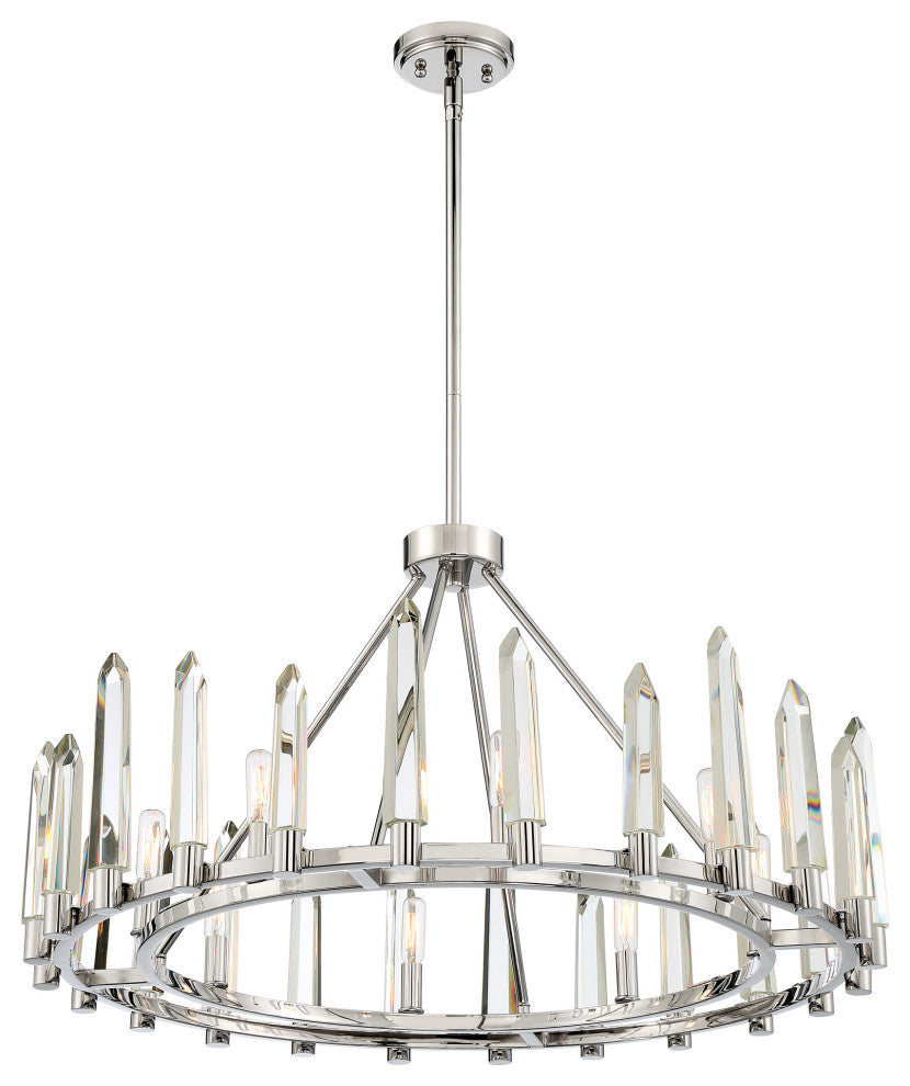 Crystorama WAT-B2008-PN, 8-Light Chandelier, Polished Nickel