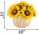 10" Yellow Sunflowers In Pumpkin