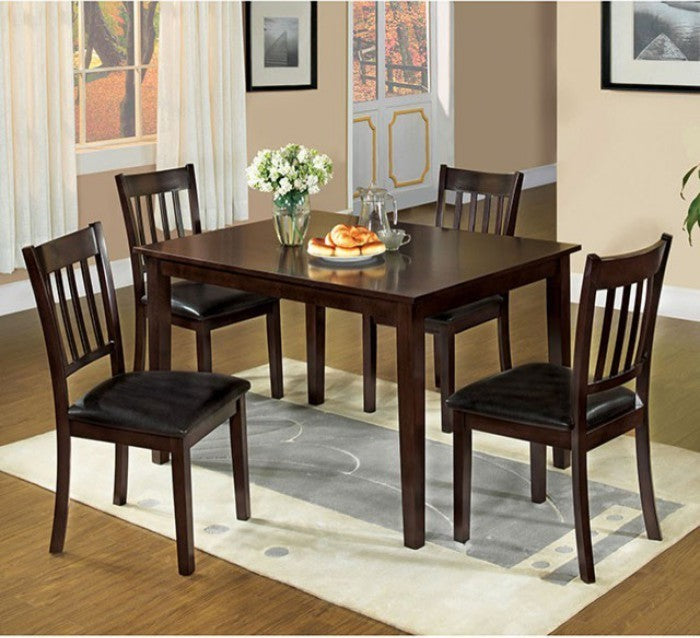West Creek Transitional 5Pc Dining Table Set, Espresso Finish