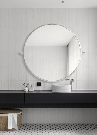 Home Living Round Pivot Mirror 30 Inch, Silver