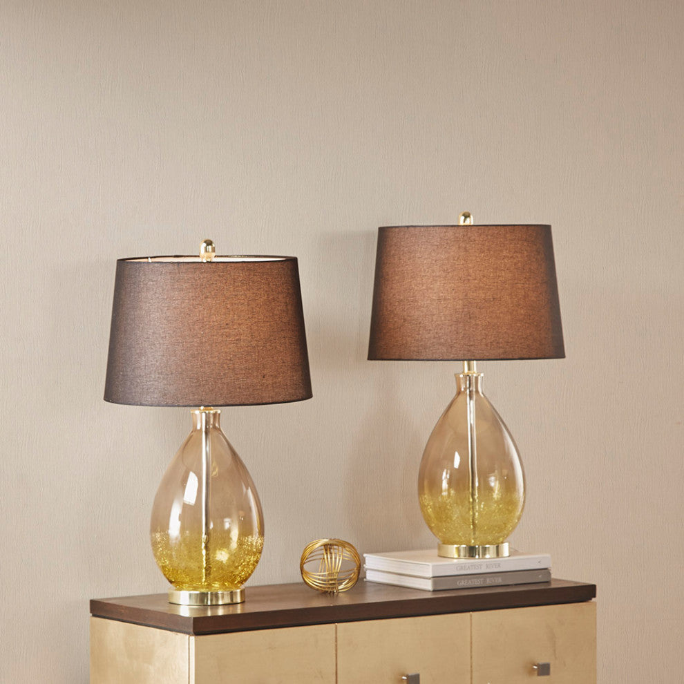 510 Design Cortina Ombre Glass Table Lamp, Set of 2, Gold