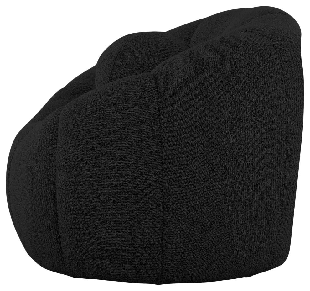 Elijah Boucle Fabric Upholstered Chair, Black