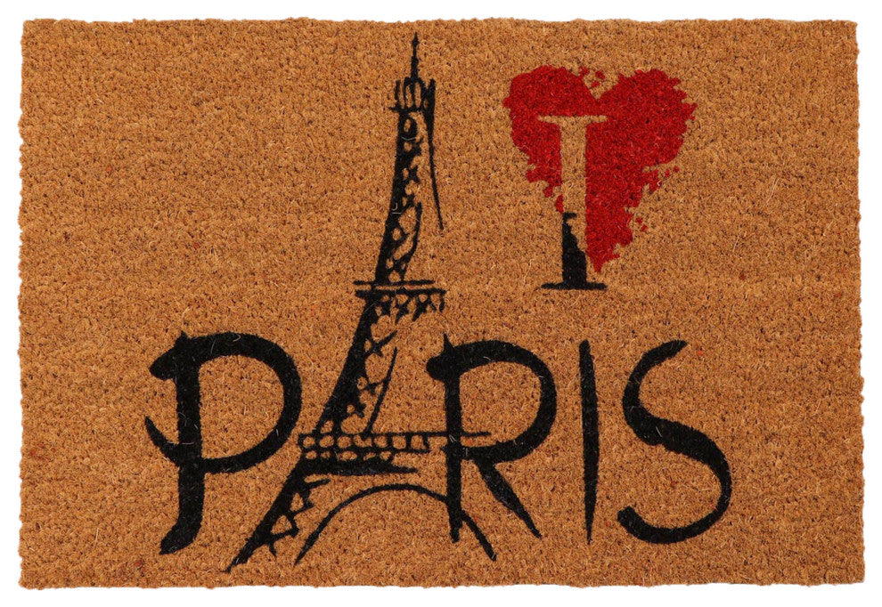 Sheltered Coconut Door Mat Printed, 24x16, Paris Eiffel
