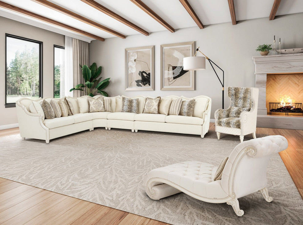 Chamberi BouclÃ© Sectional Sofa - French Vanilla/Classic Pearl