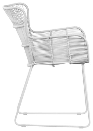 Outdoor White Rope Dining Arm Chair