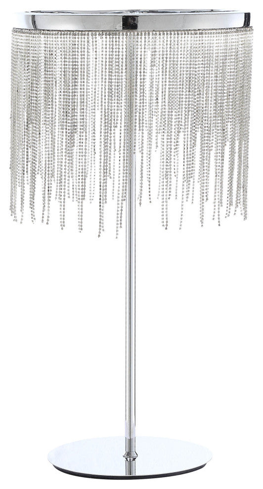 12" X 12" X 23" Chrome Metal Table Lamp
