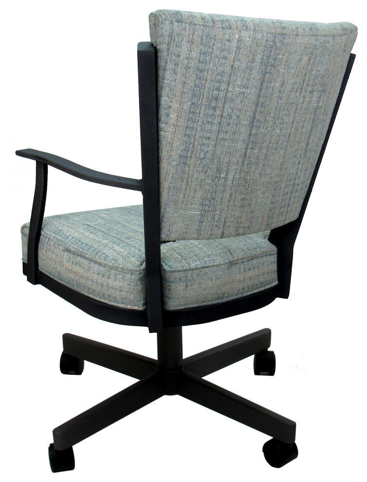 Montana Swivel Metal Dining Caster Chair Reading Base, Watusi Aquatint, Black